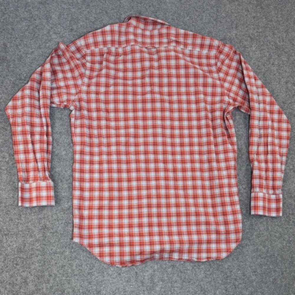 Billy Reid Mens Medium Red Blue Plaid Long Sleeve Button Down Cotton Shirt - Picture 2 of 7